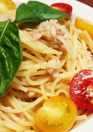 簡単♪トマトとバジル、ツナの冷製パスタ-レシピのメイン写真