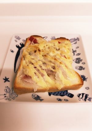 ❁スライスオニオンと福神漬けのトースト❁-レシピのメイン写真