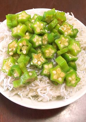 1人ランチや朝食に☆小さなオクラしらす丼-レシピのメイン写真