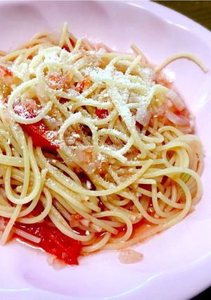 簡単！冷製トマトパスタ-レシピのメイン写真