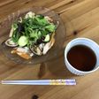 ゆで麺とコンビニささみでサラダうどん