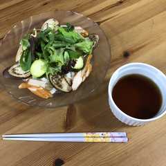 ゆで麺とコンビニささみでサラダうどん-レシピのメイン写真