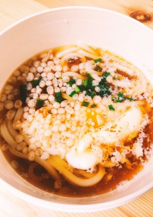 レンジで1発!半熟たまご入りうどん☆-レシピのメイン写真