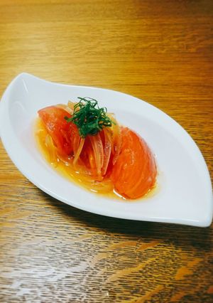 冷やしてどうぞ!めんつゆでトマトの煮浸し-レシピのメイン写真