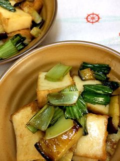 厚揚げとナス青梗菜の生姜炒め-レシピのメイン写真