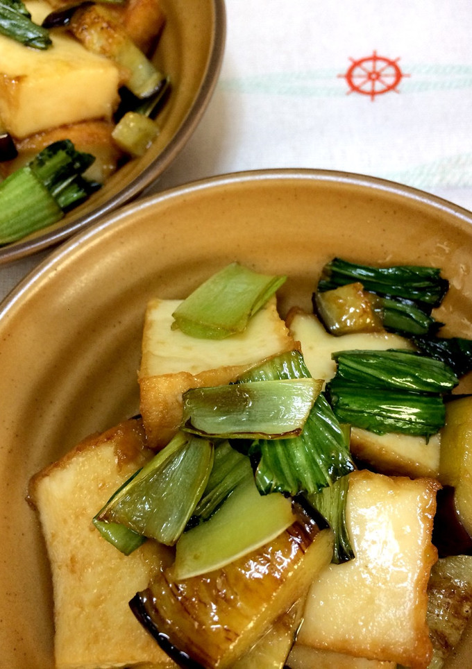 厚揚げとナス青梗菜の生姜炒め-レシピのメイン写真