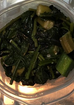 金時草とオクラと空芯菜の塩だれ炒め-レシピのメイン写真