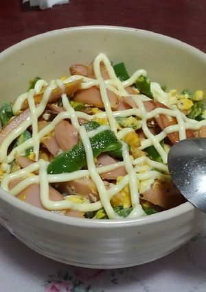 魚肉ソーセージのありあわせ照りマヨ丼-レシピのメイン写真