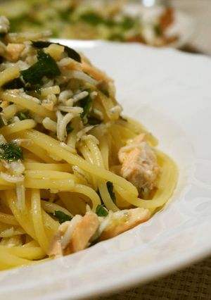 しらすとサーモンと大葉のオイルパスタ-レシピのメイン写真