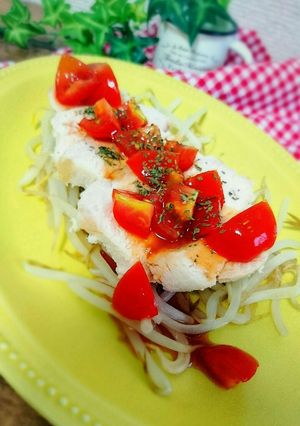 レンジで簡単！鶏むね肉の甘酢トマトソース-レシピのメイン写真
