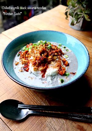 冷やし豆乳黒胡麻坦々そうめん-レシピのメイン写真