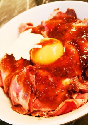 ディナーに♪簡単で豪華ローストビーフ丼-レシピのメイン写真