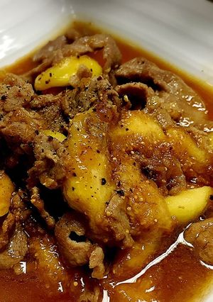 ☆簡単お手軽☆豚肉とイチヂクのポン酢炒め-レシピのメイン写真