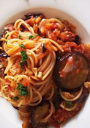 茄子と手作りトマトソースのパスタ-レシピのメイン写真
