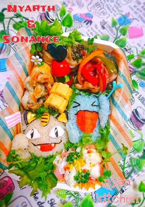 ポケモン『ニャース♡ソーナンス』弁当♡-レシピのメイン写真