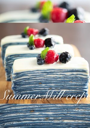 夏の青いミルクレープ ホワイトチョコ仕立-レシピのメイン写真
