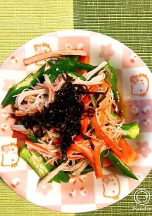 オクラとトマト♪塩昆布の甘辛タレ和え-レシピのメイン写真