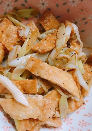 ねぎと油揚げの旨しょうゆ炒め-レシピのメイン写真