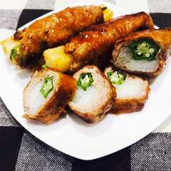 味付け簡単！オクラと長芋の甘辛肉巻き-レシピのメイン写真