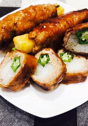 味付け簡単！オクラと長芋の甘辛肉巻き-レシピのメイン写真