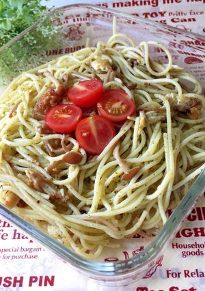 大豆麺でバジルパスタ風 糖質制限-レシピのメイン写真