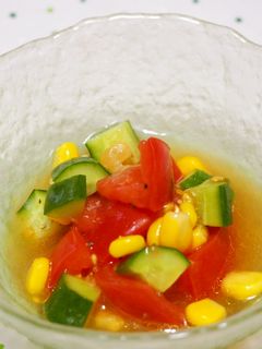 トマト・コーン・枝豆の色鮮やか酢の物♪-レシピのメイン写真