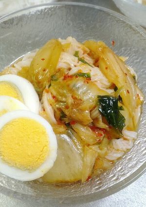 簡単にアレンジ♪キムチ麺つゆぶっかけ素麺-レシピのメイン写真