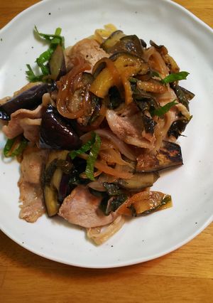ナスと豚ロースの味ポン炒め-レシピのメイン写真