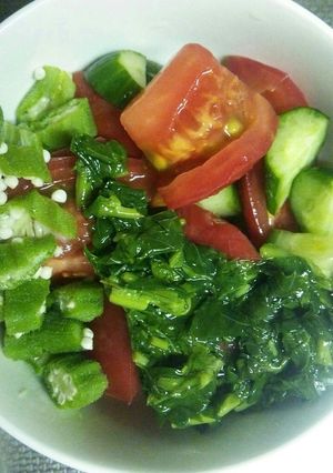 簡単混ぜる 夏野菜のネバネバサラダ-レシピのメイン写真