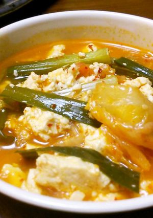 牛すじスープにキムチ＆豆腐♪-レシピのメイン写真