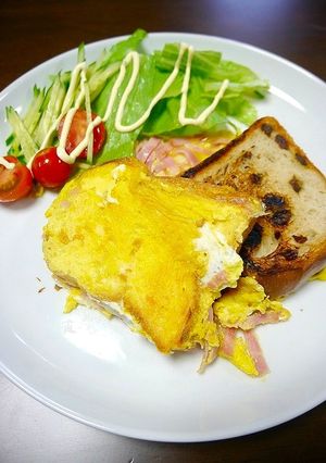 簡単ランチ！塩ハーフフレンチトースト-レシピのメイン写真