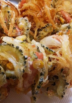 苦くない！ゴーヤとスパムのかき揚げ-レシピのメイン写真