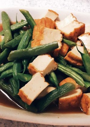 厚揚げといんげんの煮物-レシピのメイン写真