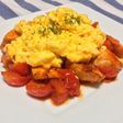 サラダチキンで簡単!オムトマチキン!
