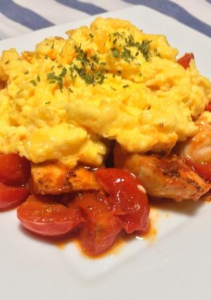 サラダチキンで簡単!オムトマチキン!-レシピのメイン写真