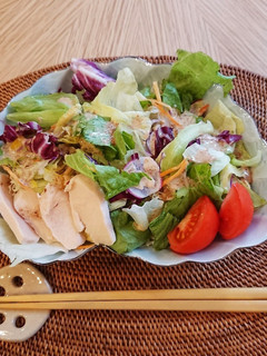 流水麺で簡単☆ごまだれ素麺サラダ-レシピのメイン写真