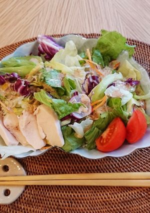 流水麺で簡単☆ごまだれ素麺サラダ-レシピのメイン写真