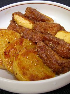 焼肉のタレde厚揚げと長いものステーキ-レシピのメイン写真