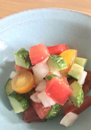 ヨスコで！夏野菜のコロコロサラダ-レシピのメイン写真