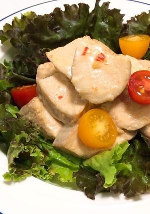【低温調理器】鶏むね肉で簡単マヨチリ和え-レシピのメイン写真