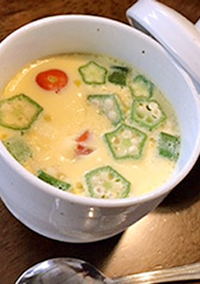 冷やしてもおいしい♪夏野菜の茶碗蒸し-レシピのメイン写真