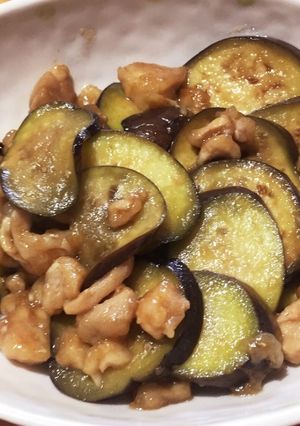 サッとメイン！なすと鶏肉のバタポン炒め＊-レシピのメイン写真