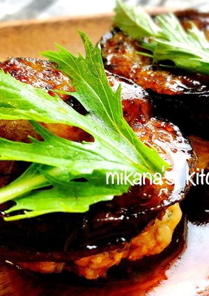 茄子の梅肉つくねテリテリ挟み焼き♪♪-レシピのメイン写真