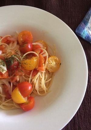 2種のトマトパスタ-レシピのメイン写真