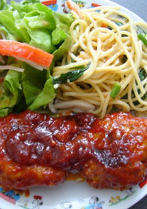 材料これだけで?ジューシーハンバーグ♡♡-レシピのメイン写真