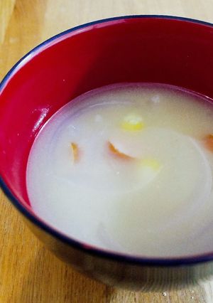 トウモロコシの皮 芯の茹で汁で☆味噌汁-レシピのメイン写真