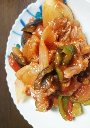 夏野菜のトマト炒め!-レシピのメイン写真