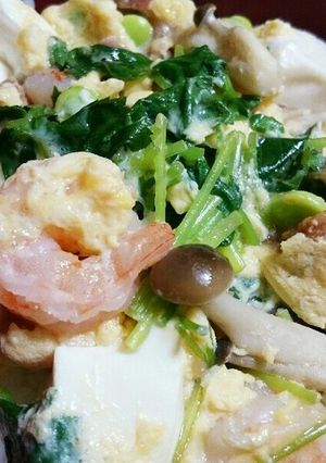【えび・豆腐・しめじのあっさり丼】-レシピのメイン写真