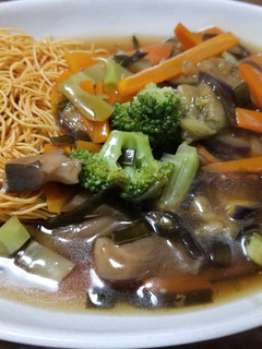 天然キノコを使ったマルタイの皿うどん-レシピのメイン写真