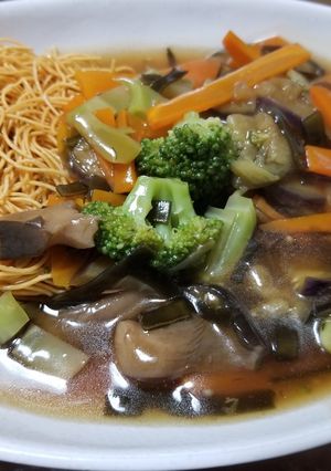 天然キノコを使ったマルタイの皿うどん-レシピのメイン写真